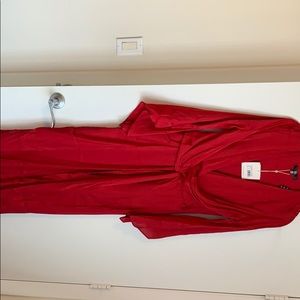 Red Satin Maxi Dress